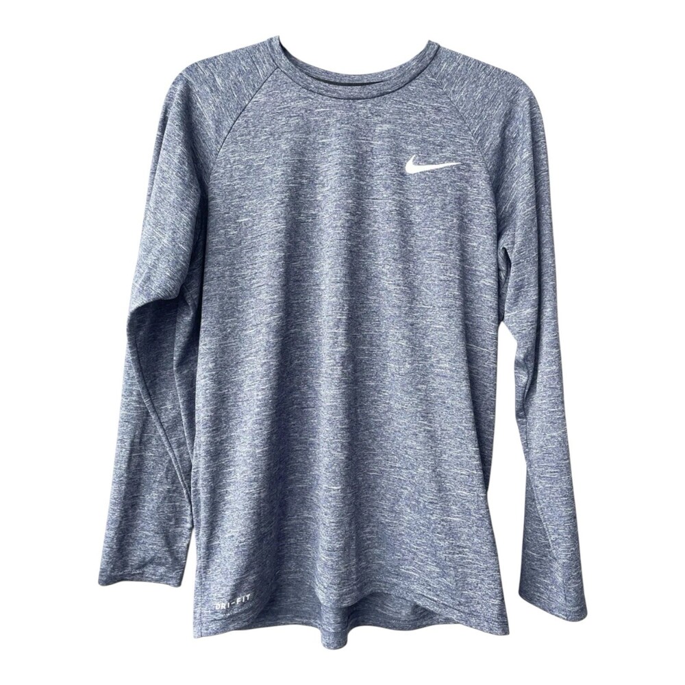 Nike Dri-FIT Long Sleeve Shirt Men’s M Gray UPF 40 Athletic